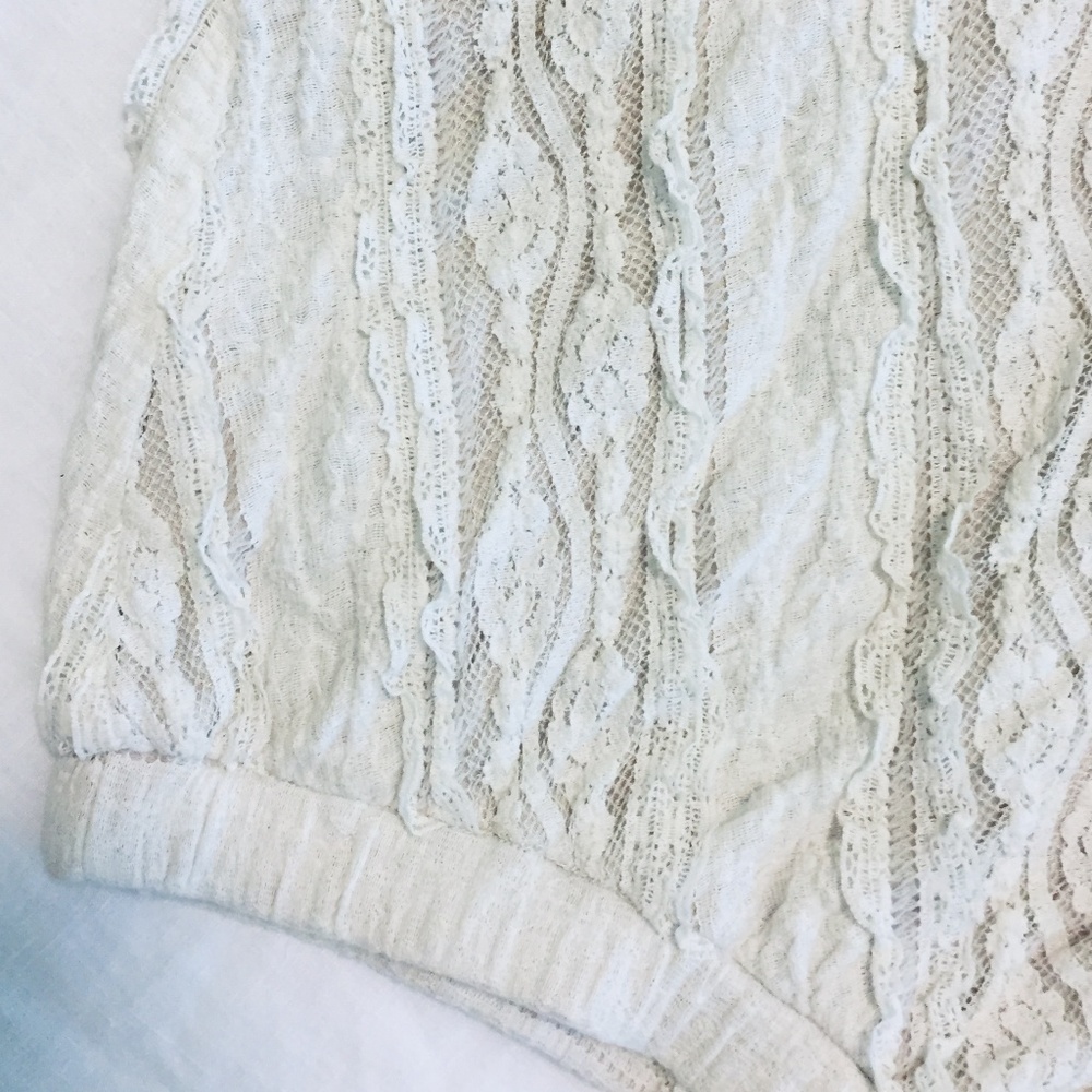 Cream Lace High-Low Skirt